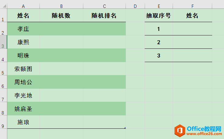 <b>excel 如何运用RAND函数随机抽选人员？</b>