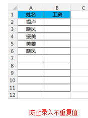 <b>excel 防止重复输入设置 excel重复数据标记和圈释无效数据</b>