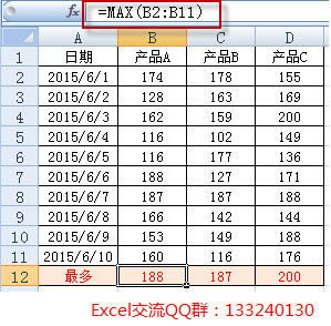 <b>excel 取最大值函数的实际行业应用 excel最大值函数max、large的使用</b>