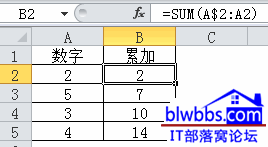 <b>excel 自动累加实现实例教程</b>